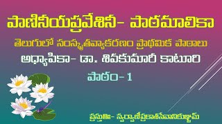 Paniniya Praveshini - Lesson 01- Samskrta Vyakarana in Telugu -Dr. Sivakumari Katuri-10th Oct 2021