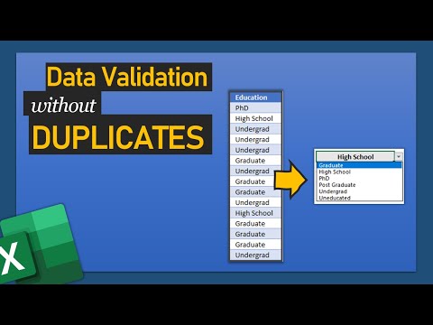 Data validation without duplicates – Excel Tricks