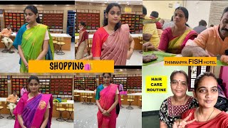 ಅಣ್ಣನ ಮದುವೆಗೆ shopping 🛍️ | LUNCH at Thimmappa Fish Hotel ,Udupi | Hair Care Routine |#Kannada vlog