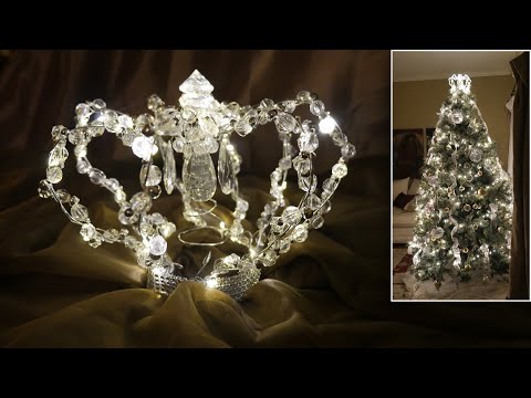 Lit Crown Jeweled Christmas Tree Topper DIY