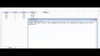 Excel STDEVP Function - How to use STDEVP Function