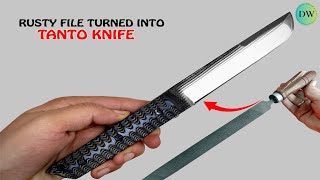 Knife Making - Modern Tanto Knife -DIY Tanto from old file