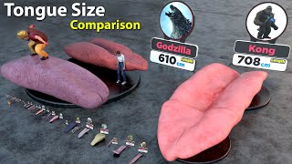 Tongue Size Comparison of different animals, birds , insects, reptiles and fictional Characters
