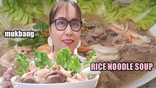 (Real mukbang)Eating Rice Noodle Soup 😋👍