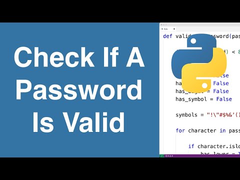 Check If A Password Is Valid Python Example