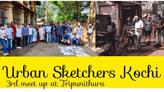 3rd Urban Sketchers Kochi meet-up at Thripunithara- Plein air painting- urbansketchers.org - artist