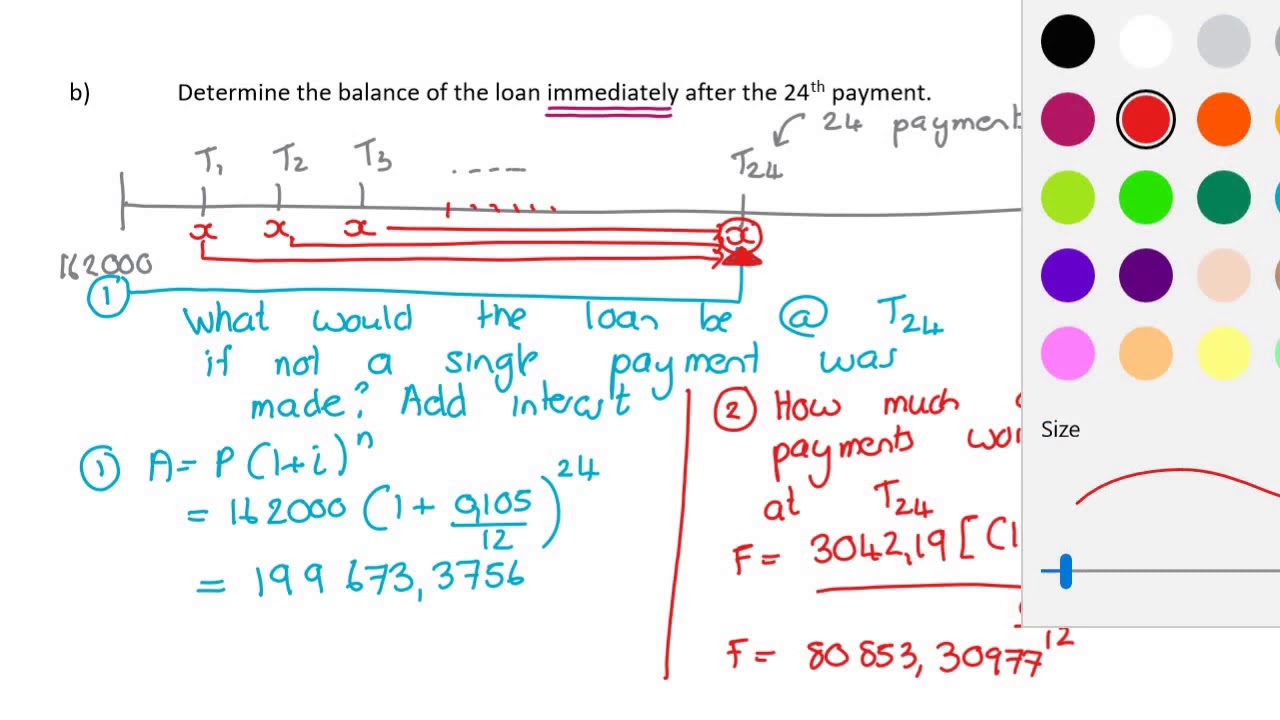 Grade 12 Financial Maths - Balance Of Loan And Final Payment - YouTube