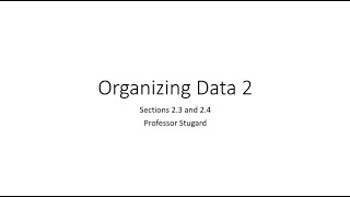 Statistics - Chapter 2: Part 2