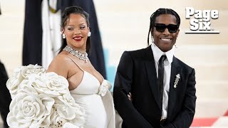 Pregnant Rihanna arrives fashionably late in blooming white gown at Met Gala 2023 | Page Six