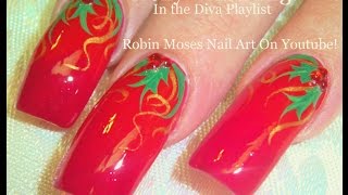 EASY Christmas Nail Art | Red and green Nails with Holly Berries!