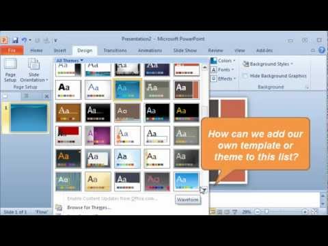 Creating and setting a default template or theme in PowerPoint Creating and setting a default template or theme in PowerPoint