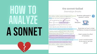 How To Analyze A Sonnet Annotate With Me
