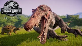 Euoplocephalus vs Baryonyx, Carnotaurus and Spinosaurus | Jurassic World Evolution