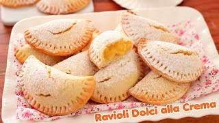 RAVIOLI DOLCI alla CREMA - di Pasta Frolla Ripieni alla Crema Pasticcera - Dolce di Carnevale