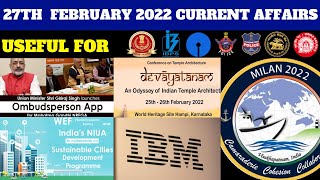 FEBRUARY 27 TH CURRENT AFFAIRS 💥(100% Exam Oriented)💥USEFUL FOR ALL COMPETITIVE EXAMS|Chandan Logics