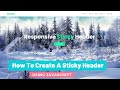 How To Create A Sticky Header Using JavaScript | Fixed Navbar on Scroll |