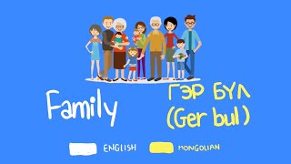 LEARN MONGOLIAN FOR KIDS | Family members (eng/mgl)