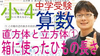 小4中学受験算数 14.1 立方体と直方体① 使ったひもの長さ 【偏差値50までの基礎問題】