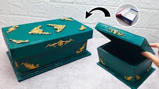 How to Make a Jewelry Box from Shoe Box/DIY Jewelry Box from Cardboard
