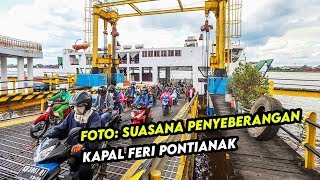 Suasana Penyeberangan Kapal Feri Pontianak