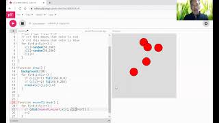 p5js video #11 multiple circles change colours