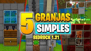 5 GRANJAS SIMPLES para Minecraft Bedrock 1.21