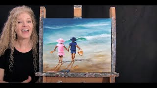 Learn How to Paint "KIDS ON A BEACH" with Acrylic Paint - Paint and Sip at Home - Step by Step Video