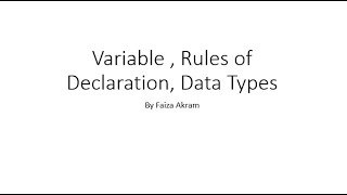 Week 2 : Variable Deceleration & Data Types in Python