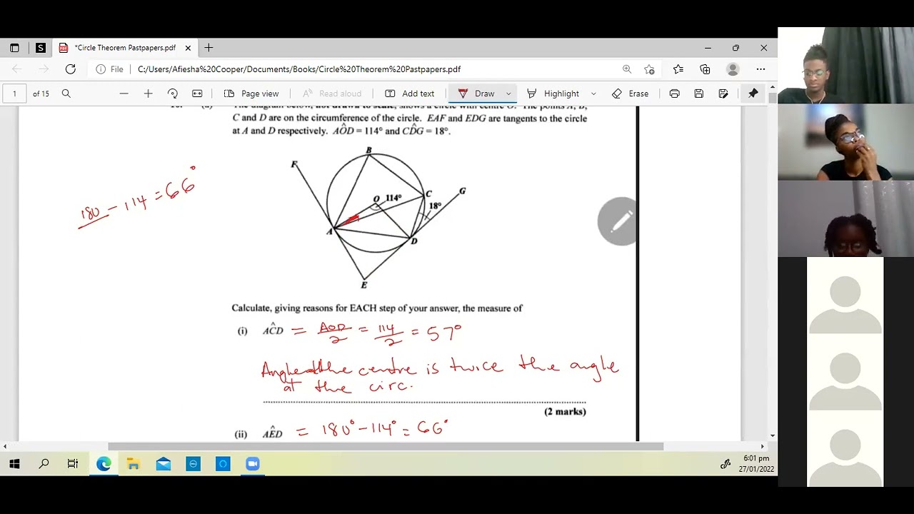 Circle Geometry Theorems Cxc Csec Mathematics Pastpapers Youtube