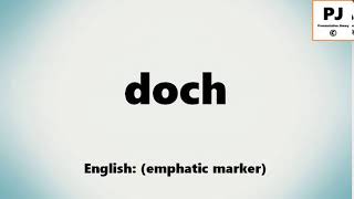 How to pronounce doch (5000 Common German Words)