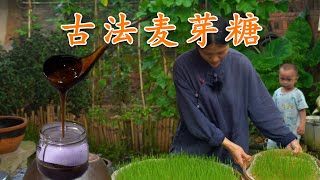 从种小麦开始，用传统古法熬制麦芽糖，做出来的糖香甜醇厚