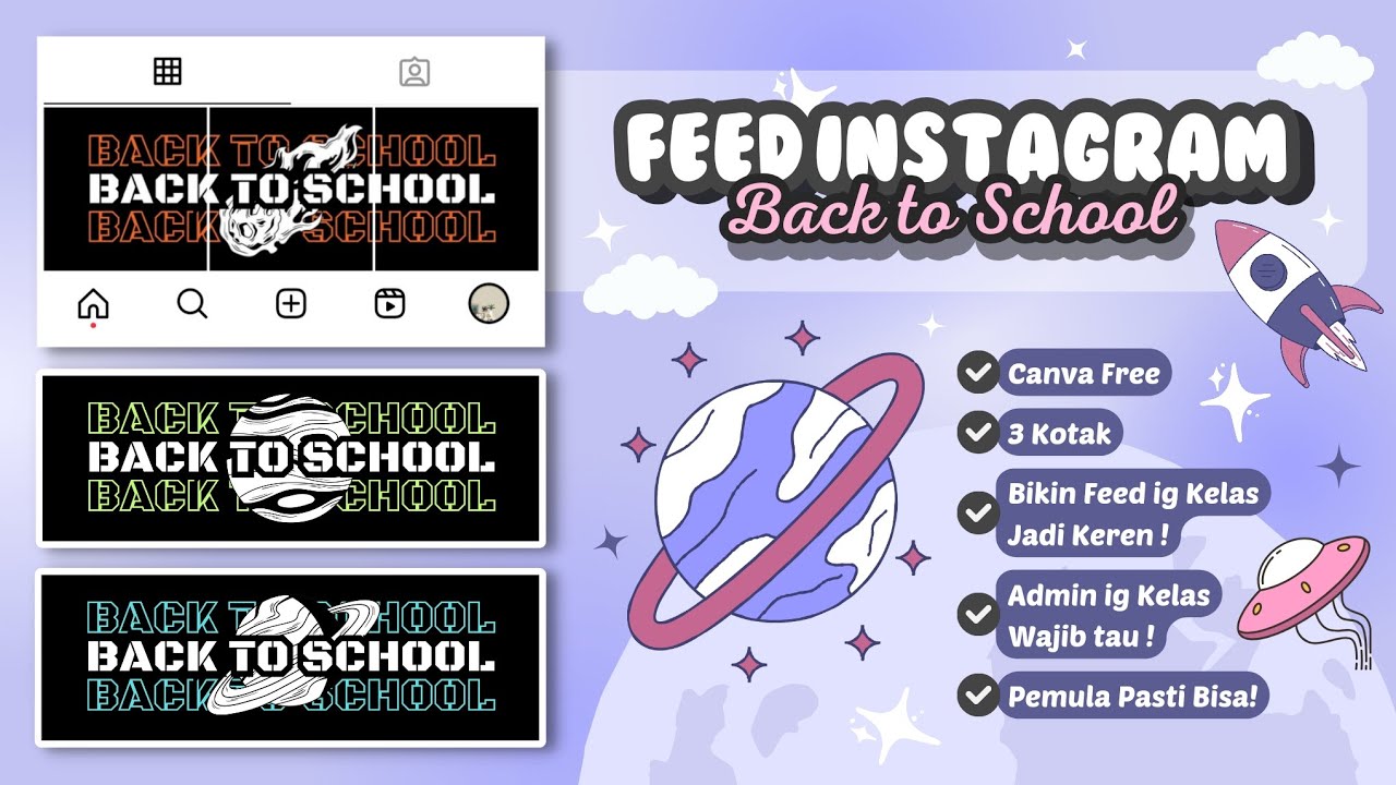 Cara Membuat Feed Ig Back To School Aesthetic Di Canva || Feed Ig ...