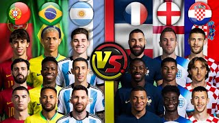 Argentina Brazil Portugal 🆚 France England Croatia 🔥 Trio Comparison 💪