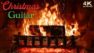 Christmas Fireplace & Relaxing Guitar Christmas Music 🎄🔥 Instrumental 4K Fireplace Ambience