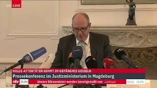 LIVE: Justizministerium Sachsen-Anhalt zu Geiselnahme des Halle-Attentäters