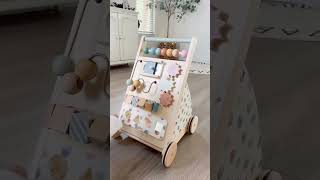 Tiny Land® Premium Natural Wooden Activity Walker: A Colorful Journey to First Step  #tinyland #baby