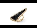 Sigal Style Crystal Arrow Goldtone Stainless Steel Ring