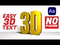 After Effects 3D Text Made Easy – For Beginners, No Plugins