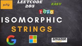 Isomorphic Strings | Leetcode 205 | Easy | coding interview problems tamil