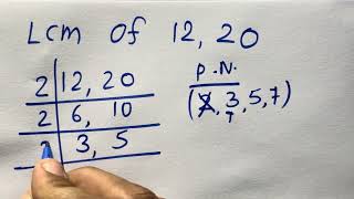 Lcm of 12,20 | lcm by division method examples | Exam | Question | Hindi | Surendra khilery