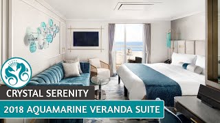 Crystal Serenity | Aquamarine Veranda Suite Redesigned 2018 | Full Suite Tour \u0026 Review | 4K