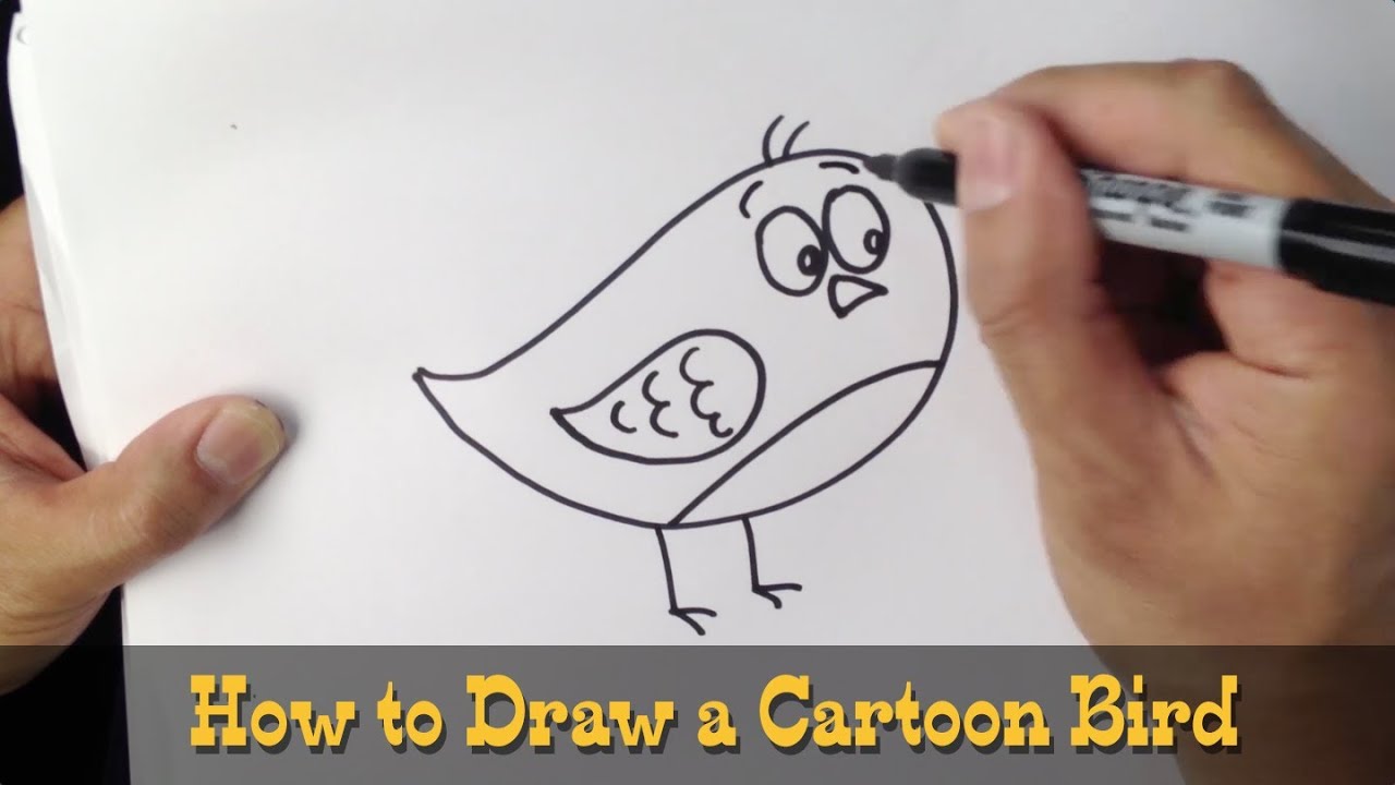 How To Draw A Cartoon Bird - YouTube