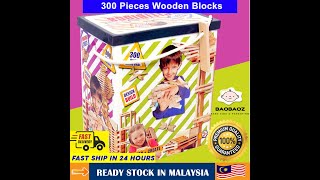 300 Pieces Wooden Building Planks Educational STEM Stacking Citiblocs Blocks for Kids Learning
