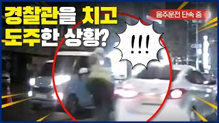 😡단속을 피해 경찰관을 치고 도주??