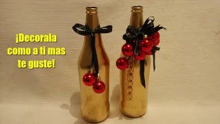 RECICLA Y ADORNA TUS BOTELLAS / Recycling a bottle Christmas Decorating