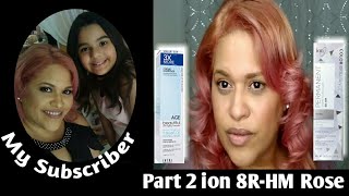 Part 2 of My Hair Dye Process l ion Rose 8R-HM Color Brilliance l Marylin Morales