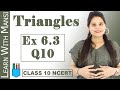 Class 10 Maths | Chapter 6 | Exercise 6.3 Q10 | Triangles | NCERT