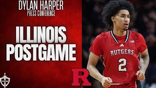 Dylan Harper talks #Illinois Postgame -- #Rutgers Scarlet Knights Basketball