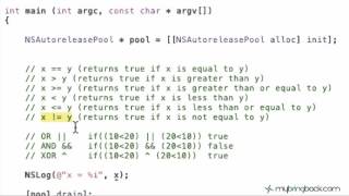 Learn Objective C Tutorial 1 10 Comparison Operators
