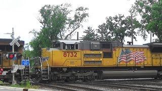 UP 8083 Leads Stack Train w/ DPU, West Chicago, IL